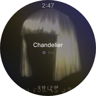 Chandelier by Sia over a wig portrait