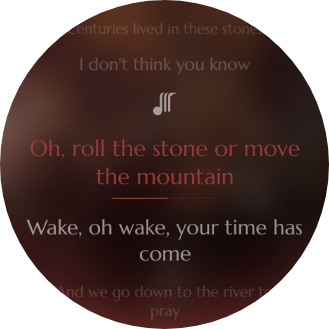Lyrics: current line highlighted red