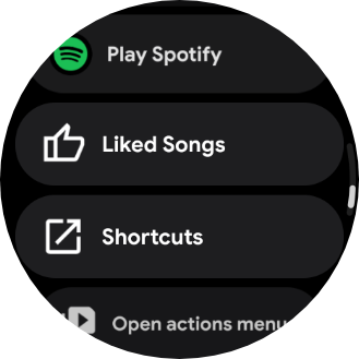 Quick panel: labelled full-width rows