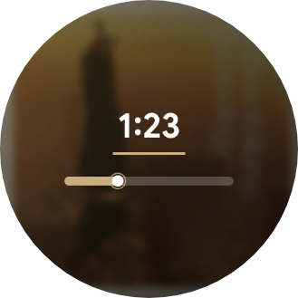 Seek overlay: linear scrub bar over album art