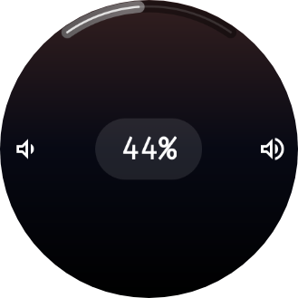 Volume overlay: pale arc ring over a warm backdrop