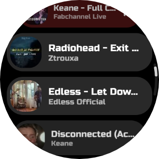 Svartifoss search results on the watch, with thumbnails